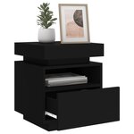 vidaXL Armoires de chevet avec lumières LED 2 Pièces noir 40x39x48 5 cm
