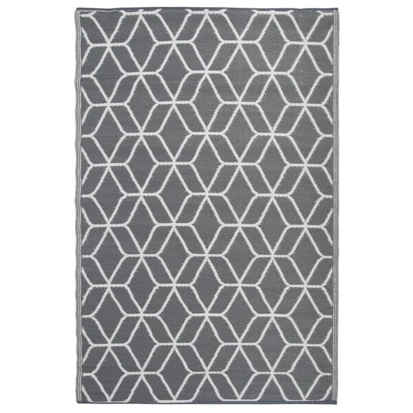 Esschert Design Tapis d'extérieur 180x121 cm Gris et blanc OC25