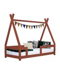 Lit cabane enfant NAKANA 90 x 160 rouge brique