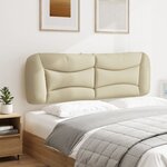 vidaXL Coussin de tête de lit crème 160 cm tissu