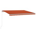 vidaXL Auvent manuel rétractable avec LED 400x350 cm Orange et marron