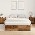 Cadre de lit de rangement vidaXL en bois ancien 135x190 cm