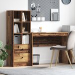vidaXL Bureau avec rangement en bois ancien et technique
