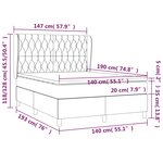 vidaXL Sommier à lattes de lit avec matelas Gris clair 140x190cm Tissu