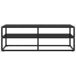 vidaXL Meuble TV noir avec verre noir 120x40x40 cm
