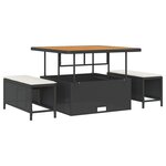 Set de canapés de jardin vidaXL 14 pièces avec coussins Noir Poly Rotin Acacia