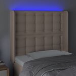 vidaXL Tête de lit à LED Cappuccino 103x16x118/128 cm Similicuir