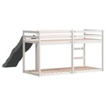 vidaXL Lit superposé avec toboggan/échelle blanc 90x190 cm pin massif