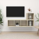 vidaXL Ensemble de meuble TV 2 Pièces Chêne sonoma Aggloméré