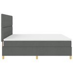 vidaXL Lit à sommier avec matelas gris foncé 200x200 cm en tissu