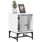 vidaXL Table de chevet avec porte en verre blanc 35x37x50 cm
