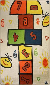 Tapis enfant Marelle 120 x 160 cm - Multicolore