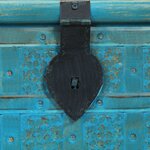 vidaXL Coffre de rangement Bois de manguier massif 100x40x41 cm Bleu