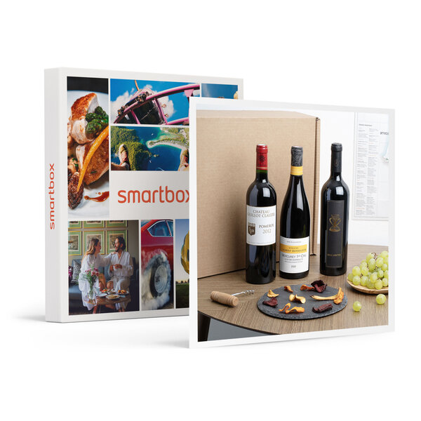 SMARTBOX - Coffret Cadeau Coffret de 3 bouteilles de vin rouge livré à domicile -  Gastronomie