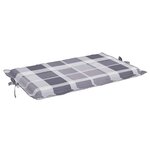 vidaXL Coussin de chaise longue à carreaux gris 186x58x4 cm