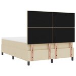 vidaXL Lit à ressorts avec matelas & lumière LED crème 140x200 cm tissu