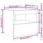 vidaXL Tables de chevet avec lumières LED 2 Pièces blanc 50x40x45 cm