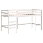 vidaXL Lit mezzanine enfants et tunnel blanc/noir 90x200 cm pin massif