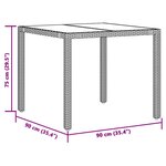 vidaXL Ensemble de bistro de jardin 3 Pièces coussins noir poly rotin