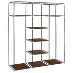 vidaXL Armoire avec compartiments et barres Marron 150x45x175 cm Tissu