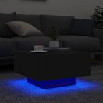vidaXL Table basse avec lumières LED noir 55x55x31 cm