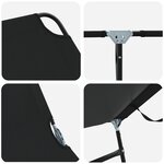 vidaXL Transat pliant Portable Noir en tissu Oxford 600D