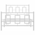 vidaXL Cadre de lit métal sans matelas et pied de lit blanc 100x190 cm