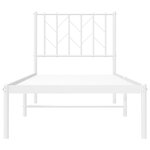 vidaXL Cadre de lit métal sans matelas avec tête de lit blanc 75x190cm