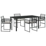 vidaXL Ensemble de salle à manger de jardin 5 pièces avec coussins en rattan noir