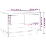 vidaXL Meuble TV chêne fumé 70x41x44 cm bois d'ingénierie