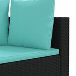 vidaXL Salon de jardin 5 Pièces avec coussins noir résine tressée