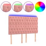 vidaXL Tête de lit à LED Rose 160x7x118/128 cm Velours