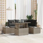 vidaXL Ensemble de canapé de jardin 5 pièces avec coussins en poly rotin gris