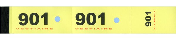Bloc de 50 tickets vestiaire 3 x 20 cm Jaune Lot de 20 (de 1 à 1000) ELVE