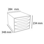 Module De Classement Ecobox Linicolor 4 Tiroirs - Bleu Glacé - Exacompta