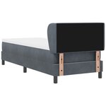 Lit à ressort avec matelas vidaXL Gris foncé 80x200 cm en velours