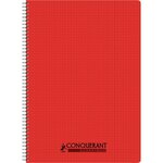 Cahier spirale 180 pages 5x5 90 g avec couverture polypropylène assortie  format 21 x 29 7 cm CONQUERANT