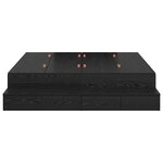 vidaXL Cadre de lit de rangement en chêne noir 135x190 cm