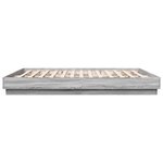 vidaXL Cadre de lit avec LED sans matelas sonoma gris 180x200 cm