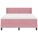 Lit Box Spring avec Matelas Rose 140x200 cm Velours