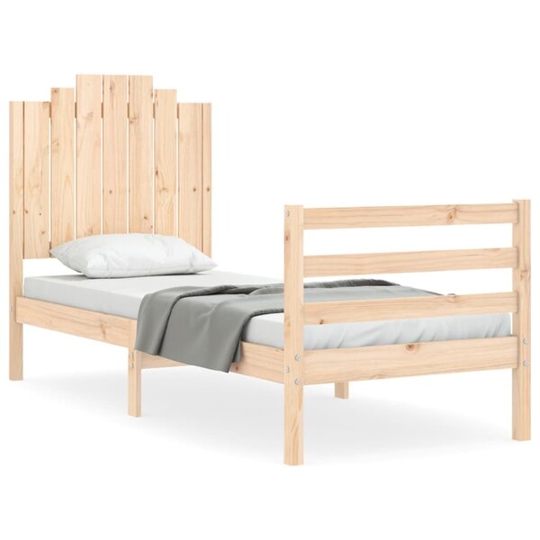 vidaXL Cadre de lit avec tête de lit petit simple bois massif