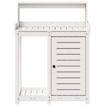 vidaXL Table de rempotage avec étagères blanc bois massif de pin
