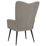 vidaXL Chaise de relaxation Gris clair Velours