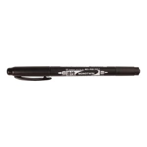 Marqueur Permanent MONO twin 0 8 et 0 4 mm Noir x 10 TOMBOW
