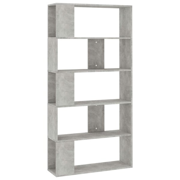 vidaXL Bibliothèque/Séparateur de pièce Gris béton Bois d’ingénierie
