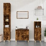 vidaXL Armoire de bain chêne fumé 30x30x100 cm bois d'ingénierie