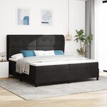 Lit Box Spring vidaXL avec Matelas Noir 200x200 cm Velours