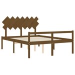 vidaXL Lit pour personne âgée sans matelas marron miel bois massif