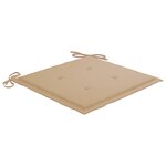 vidaXL Chaise à bascule avec coussin beige Bois de teck solide