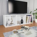 vidaXL Bibliothèque/Meuble TV Blanc 36x30x114 cm Bois d'ingénierie